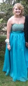 Sea blue prom dress